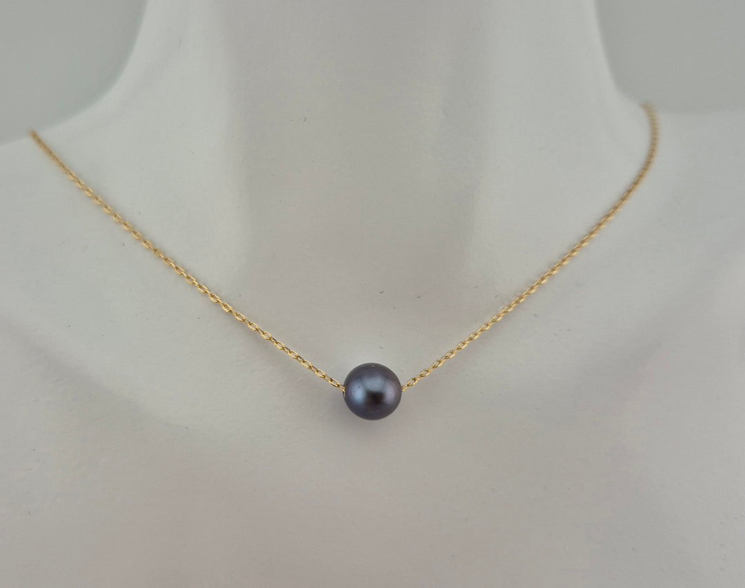 Blue-Grey Pearl Necklace