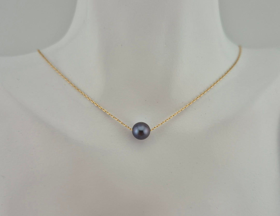 Blue-Grey Pearl Necklace