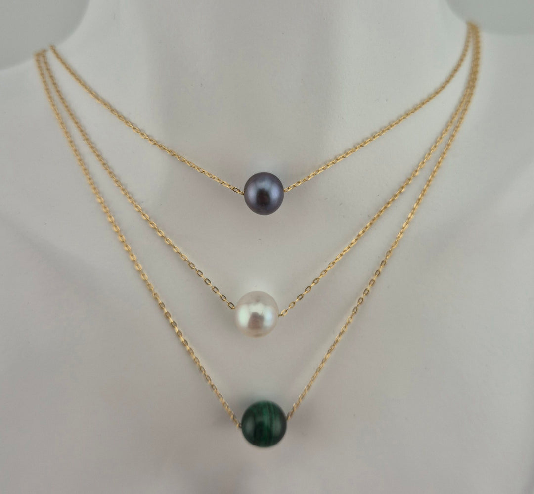 Malachite Pearl Necklace